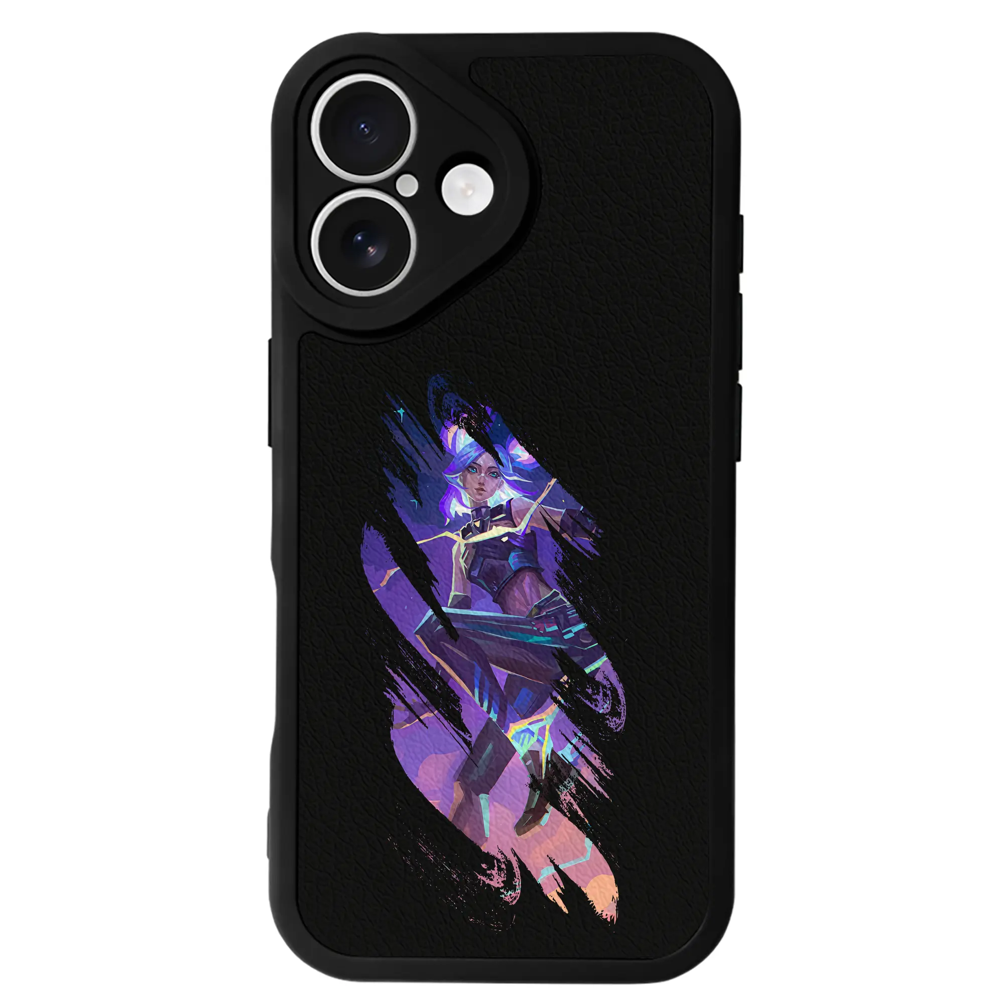 VALORANT グッズ,ネオン - IPhone 16シリーズ対応 ・ シリコンスマホケース ・ レザー調 ・ 高精度フィット ・ 耐衝撃 ・ ワイヤレス充電対応 ・ 精密カット